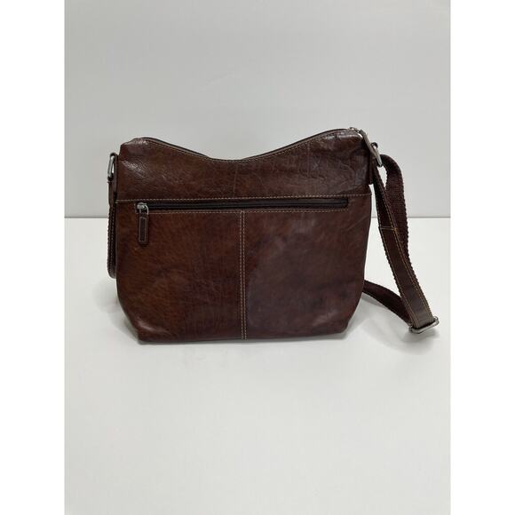 Jack Georges Buffalo Leather Large Med Adjustable Crossbody Bag Purse Brown Soft - Picture 3 of 14